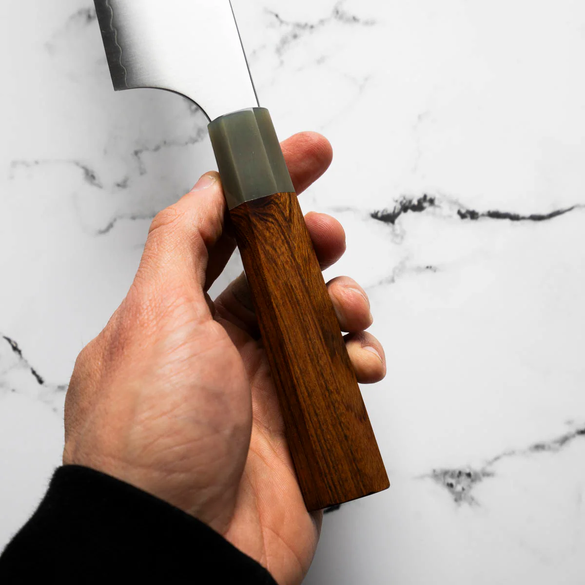 Hatsukokoro Hayabusa Blue Super Santoku 180mm - Quince - Image 5