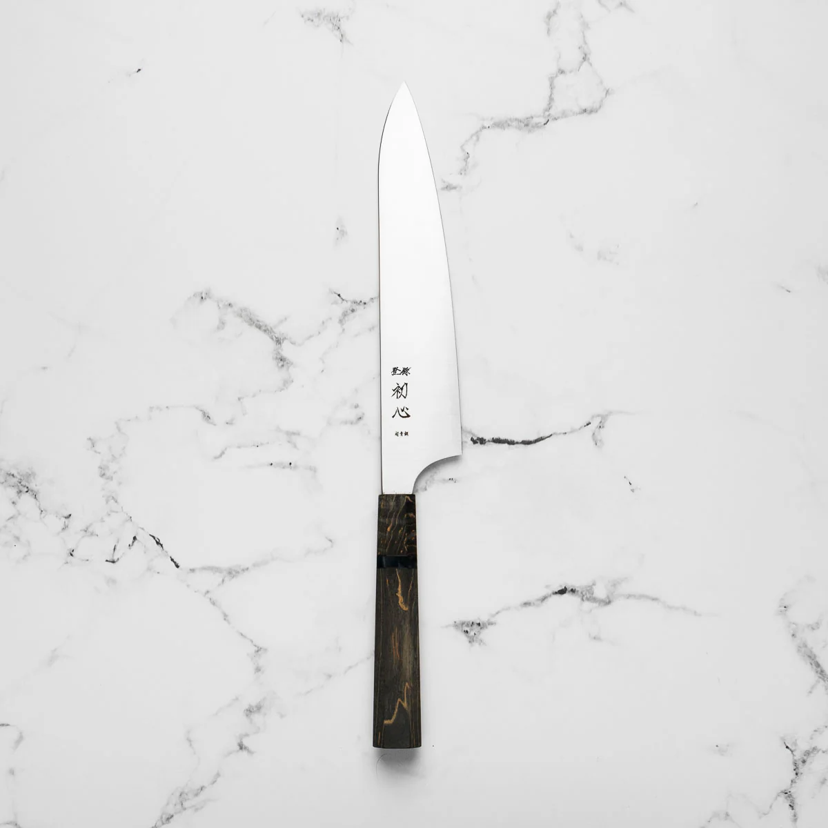 Hatsukokoro Hayabusa Blue Super Gyuto 210mm - Dark Maple - Image 4