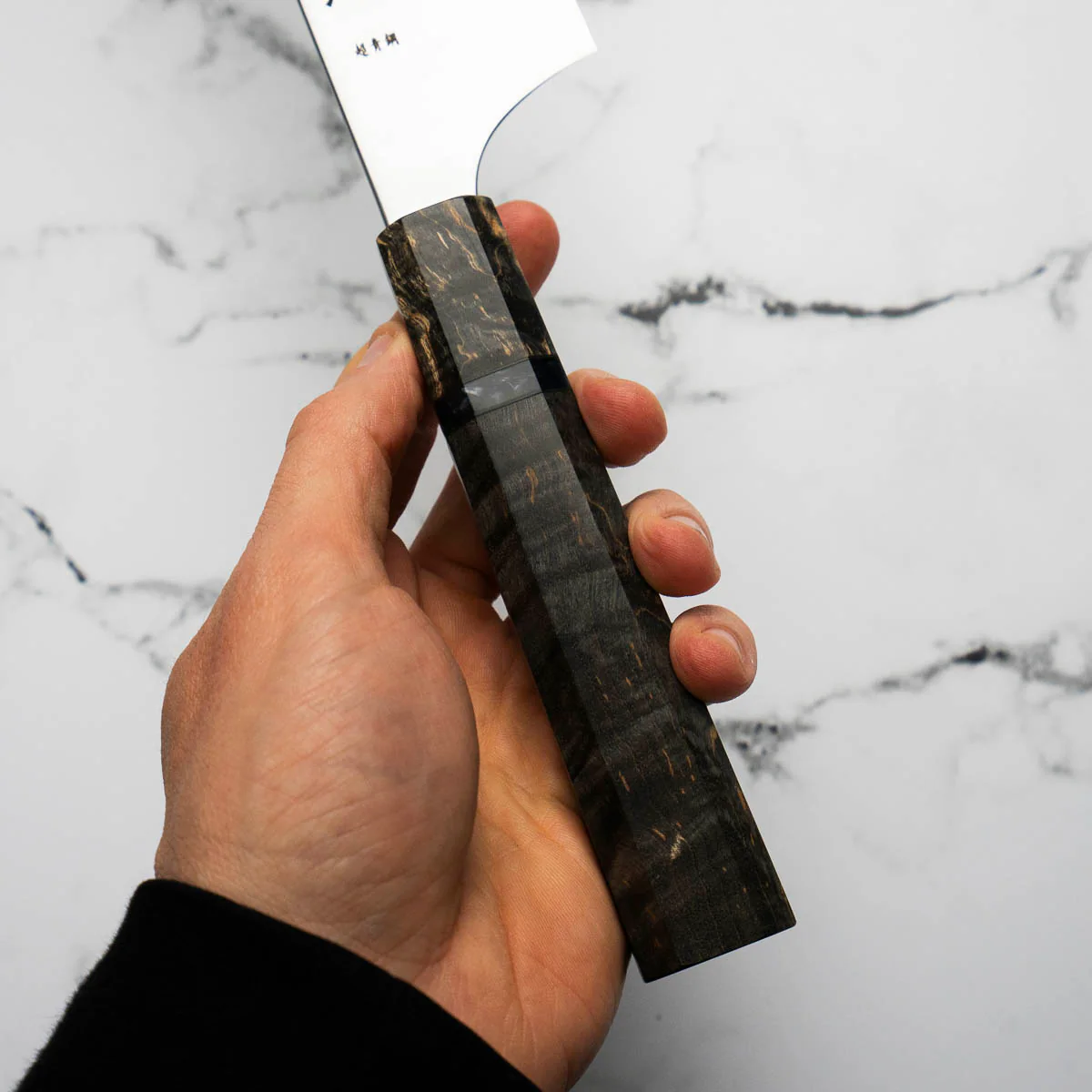 Hatsukokoro Hayabusa Blue Super Gyuto 240mm - Dark Maple - Image 5