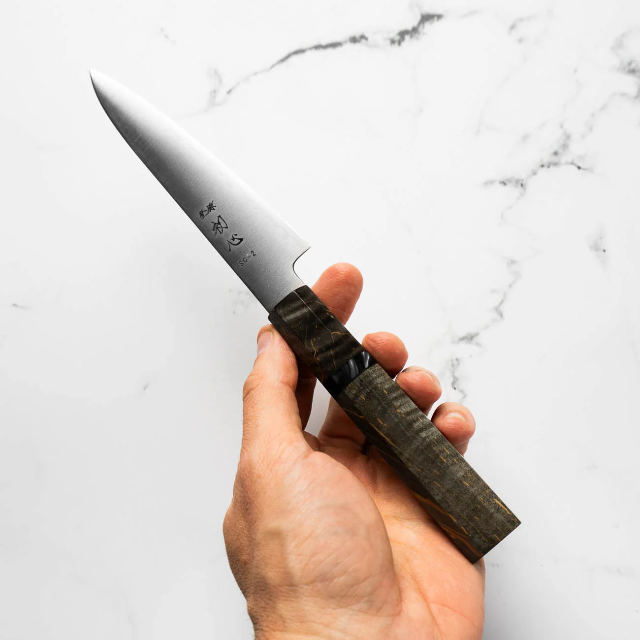 Hatsukokoro Hayabusa SG2 3 Layer Petty 120mm - Dark Maple - Image 6