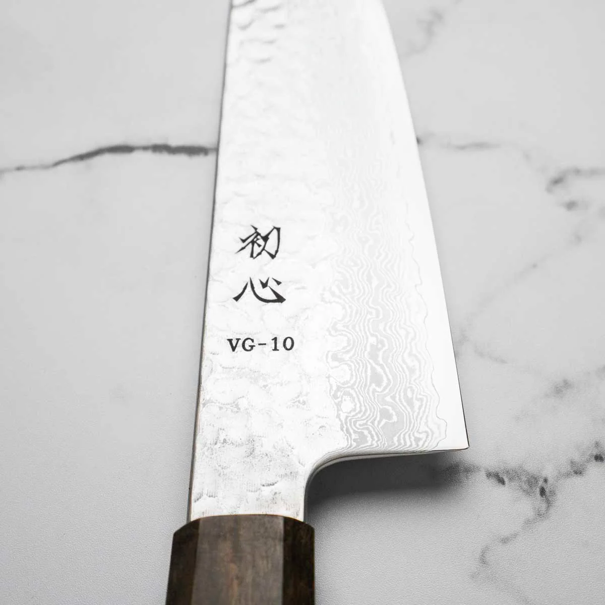 Hatsukokoro Hayabusa VG10 Damascus Tsuchime Santoku 165mm - Image 2