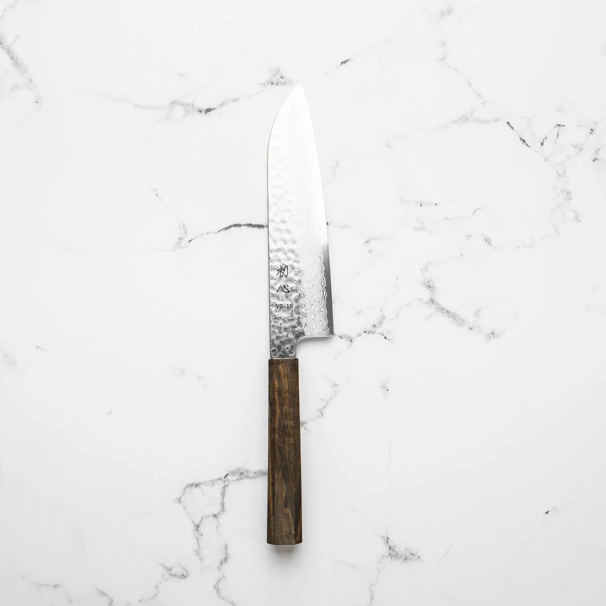 Hatsukokoro Hayabusa VG10 Damascus Tsuchime Santoku 165mm - Image 3