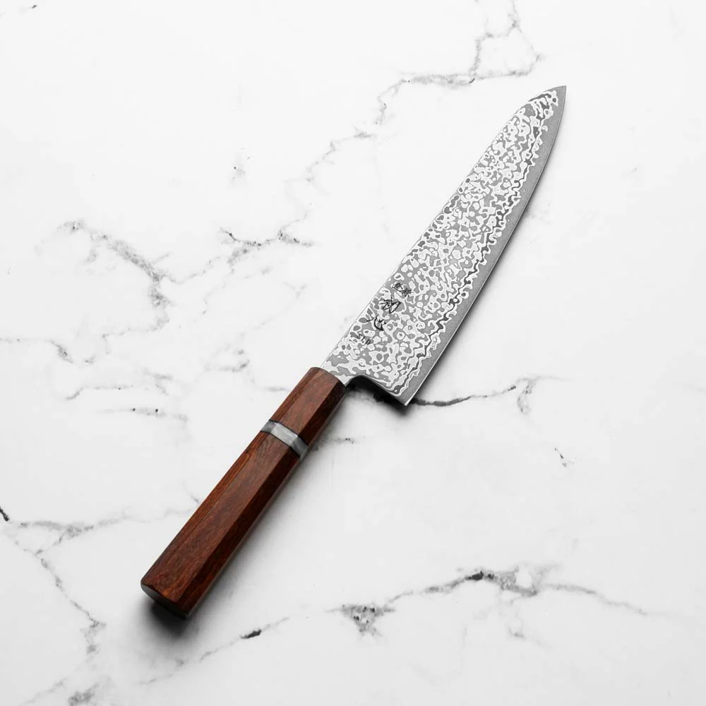 Hatsukokoro Hikari SLD Damascus Kurozome Gyuto 195mm - Sandalwood - Image 2
