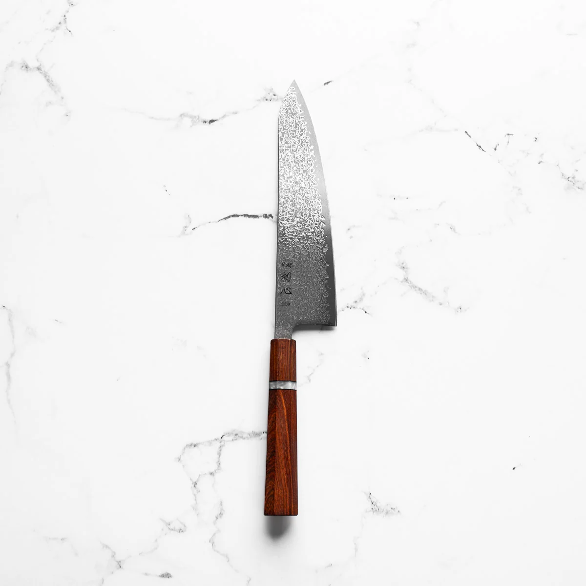 Hatsukokoro Hikari SLD Damascus Kurozome Gyuto 210mm - Sandalwood - Image 3