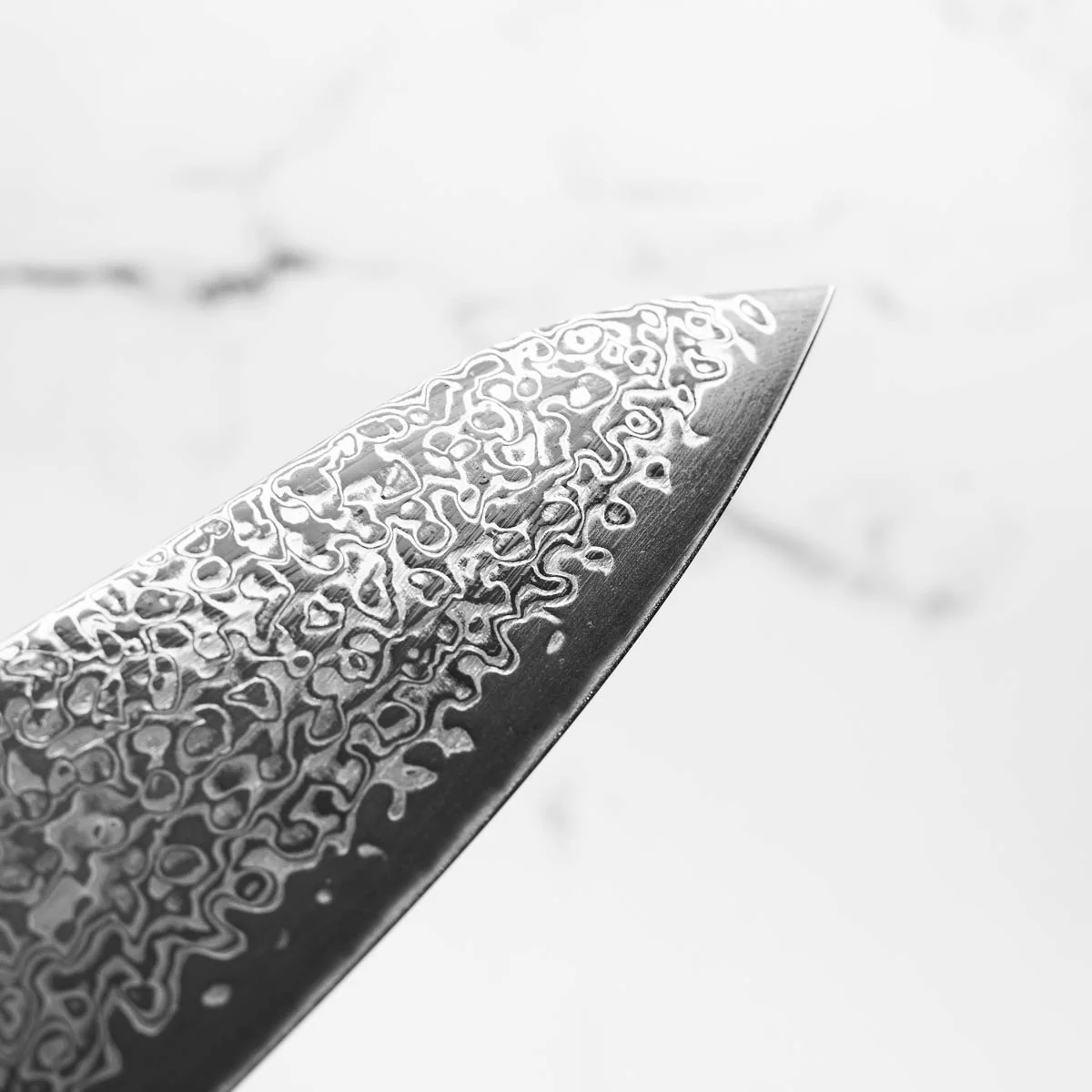 Hatsukokoro Hikari SLD Damascus Kurozome Gyuto 210mm - Sandalwood - Image 7