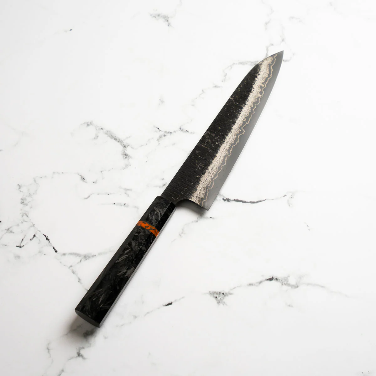Hatsukokoro Itadaki Blue 2 + White 2 Coreless Kurouchi Tsuchime Gyuto 240mm - Image 2