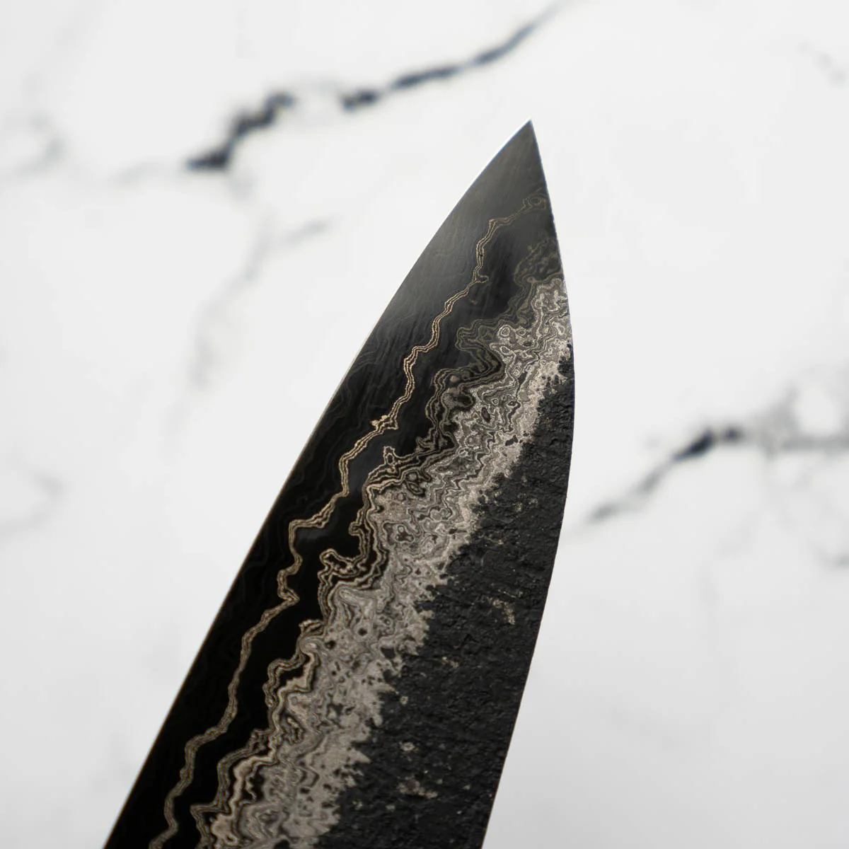Hatsukokoro Itadaki Blue 2 + White 2 Coreless Kurouchi Tsuchime Gyuto 240mm - Image 5