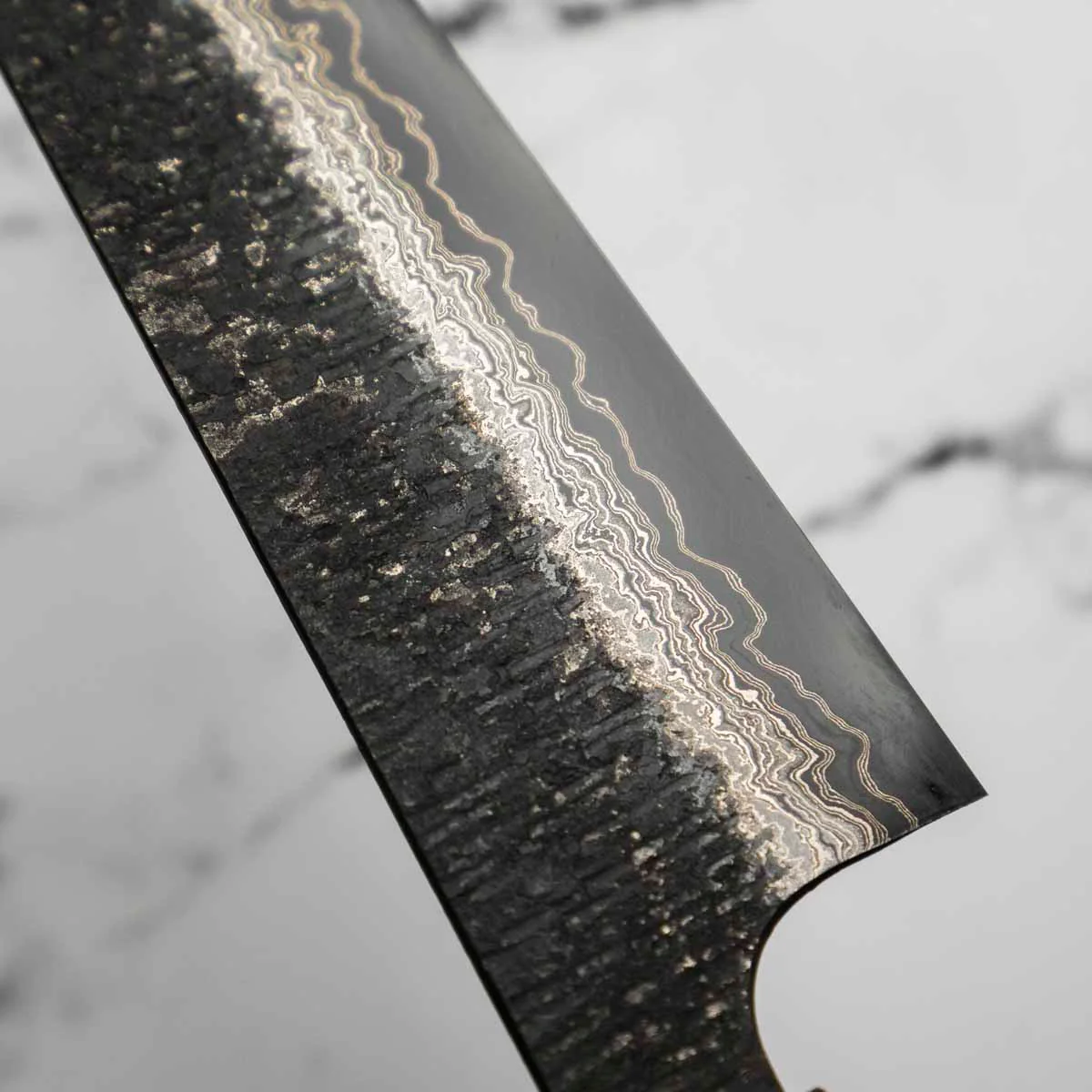 Hatsukokoro Itadaki Blue 2 + White 2 Coreless Kurouchi Tsuchime Gyuto 240mm - Image 6