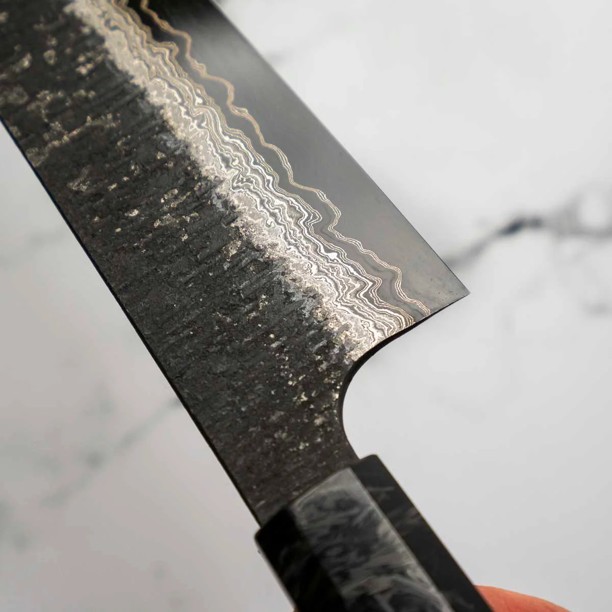 Hatsukokoro Itadaki Blue 2 + White 2 Coreless Kurouchi Tsuchime Gyuto 240mm - Image 7