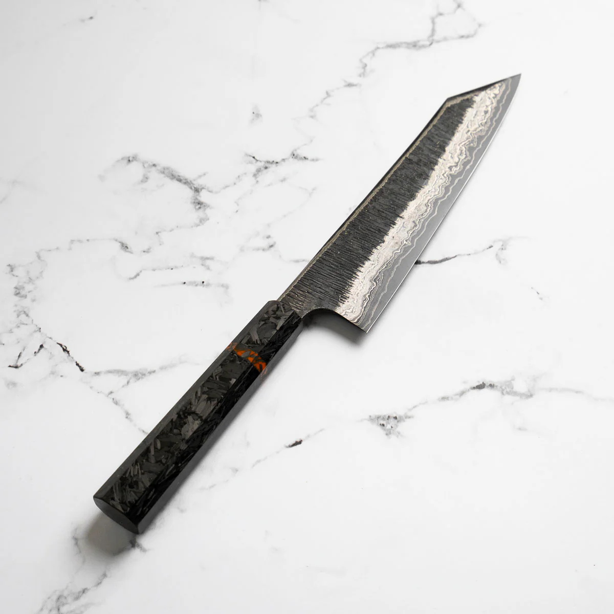 Hatsukokoro Itadaki Blue 2 + White 2 Coreless Kurouchi Tsuchime Kiritsuke Gyuto 240mm - Image 3