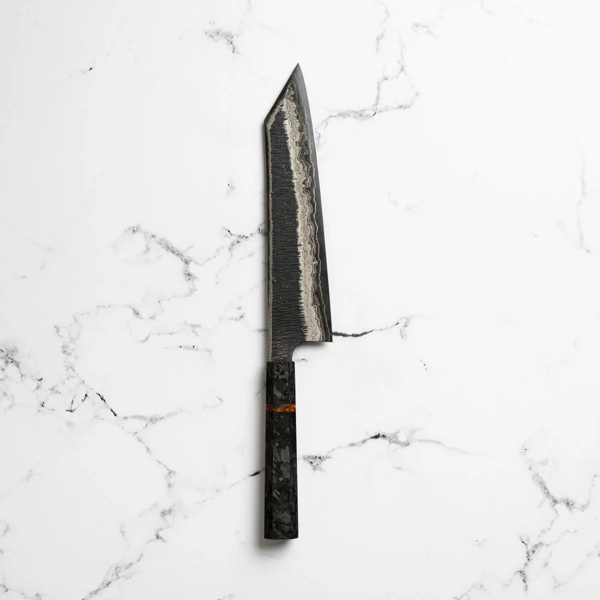 Hatsukokoro Itadaki Blue 2 + White 2 Coreless Kurouchi Tsuchime Kiritsuke Gyuto 240mm - Image 4