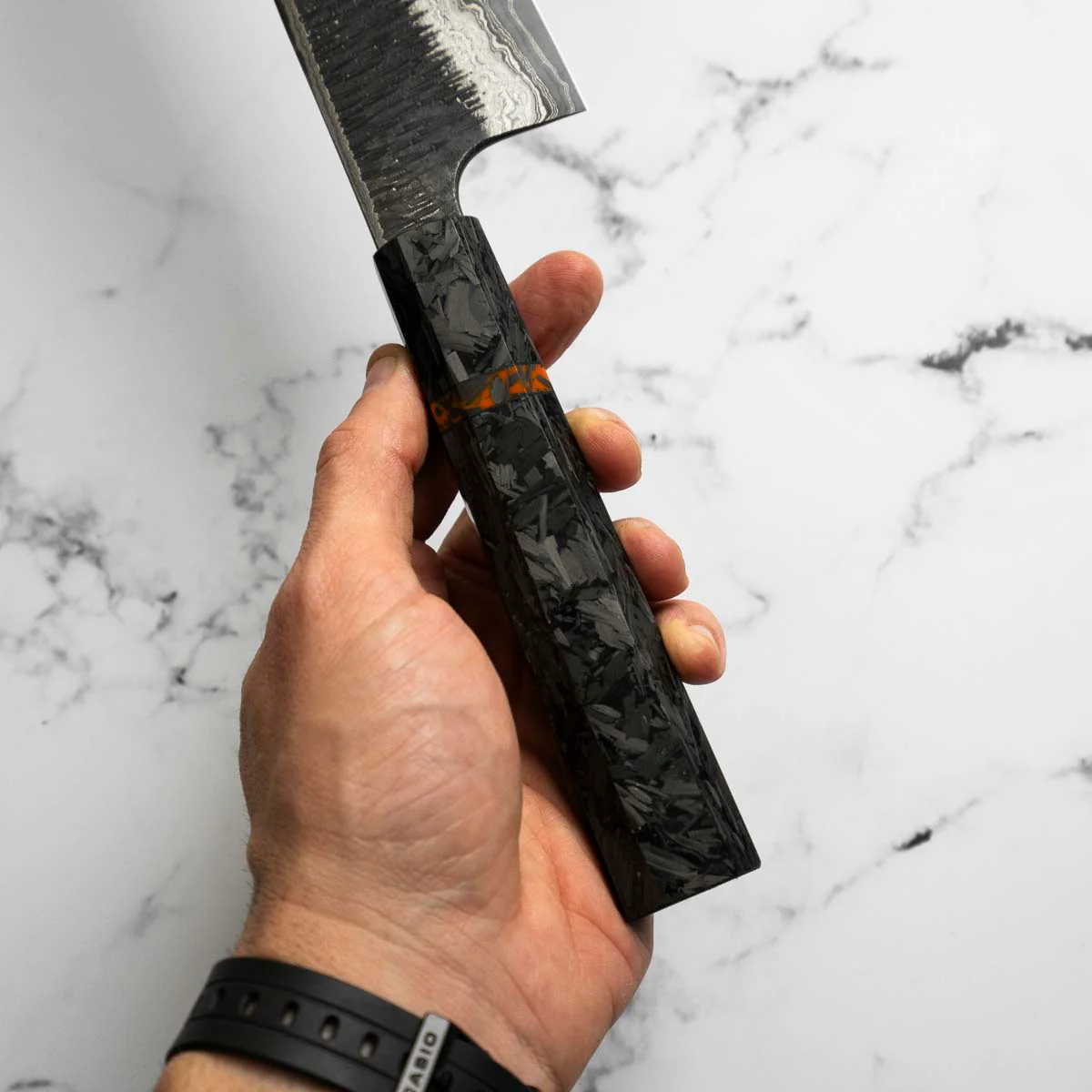 Hatsukokoro Itadaki Blue 2 + White 2 Coreless Kurouchi Tsuchime Kiritsuke Gyuto 240mm - Image 9