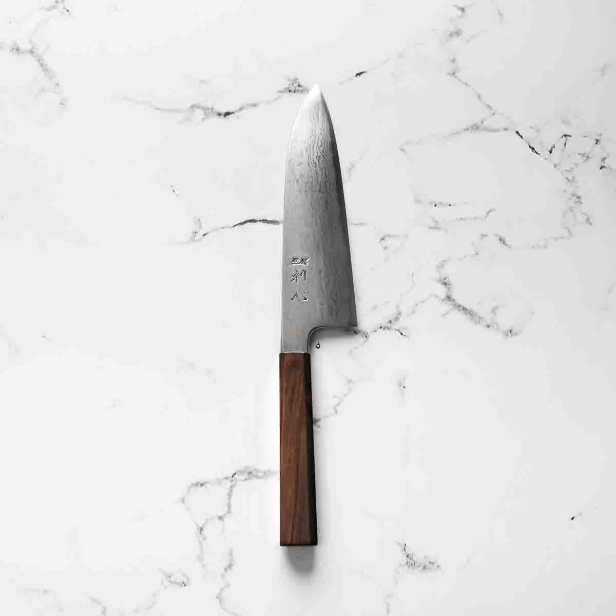 Hatsukokoro Komorebi Damascus B Grade BF25 Santoku 180mm - Ebony - Image 3