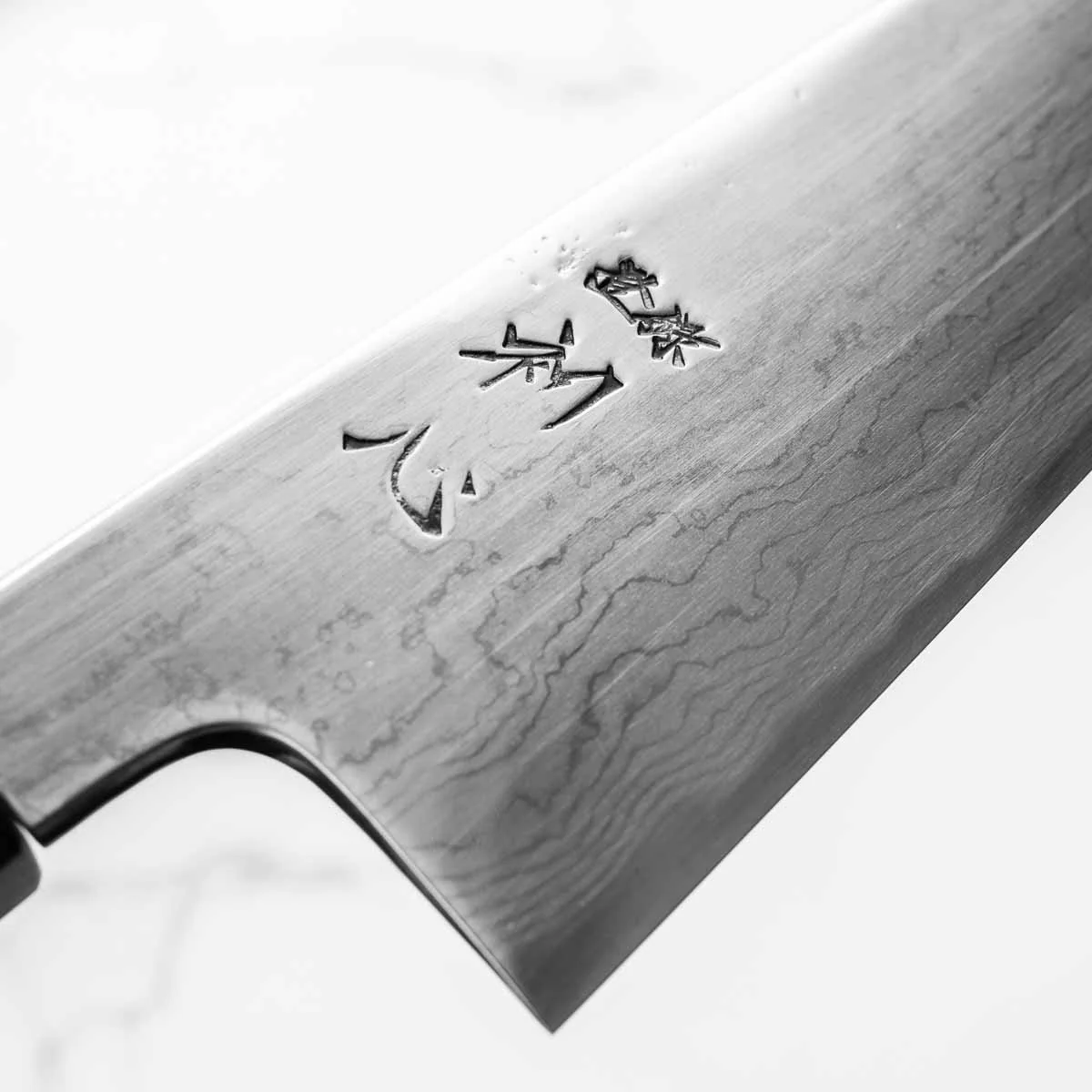 Hatsukokoro Komorebi Damascus B Grade BF25 Santoku 180mm - Ebony - Image 5