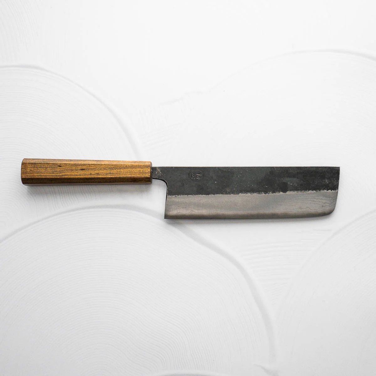 Hatsukokoro Kumokage Blue 2 Kurouchi Damascus Nakiri 165mm - Image 6