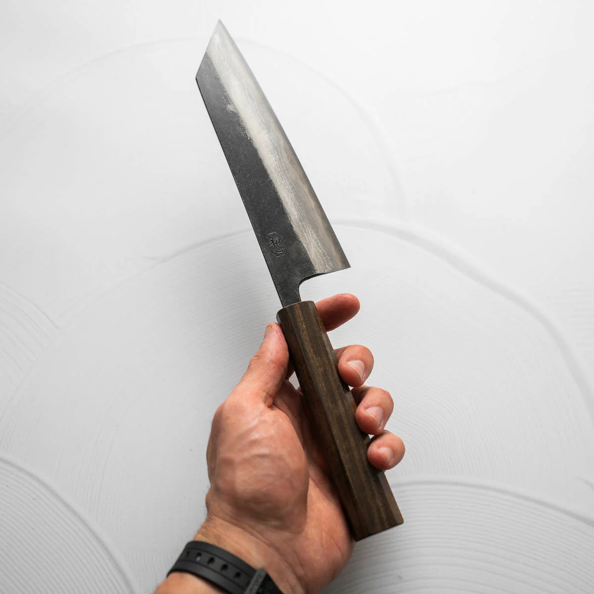 Hatsukokoro Kumokage Blue 2 Kurouchi Damascus Bunka 180mm - Image 3
