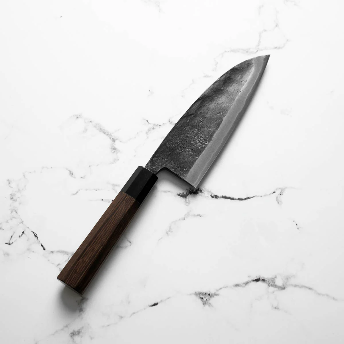 Hatsukokoro Kurokaze Blue 2 Kurouchi Double Bevel Deba 180mm - Image 2