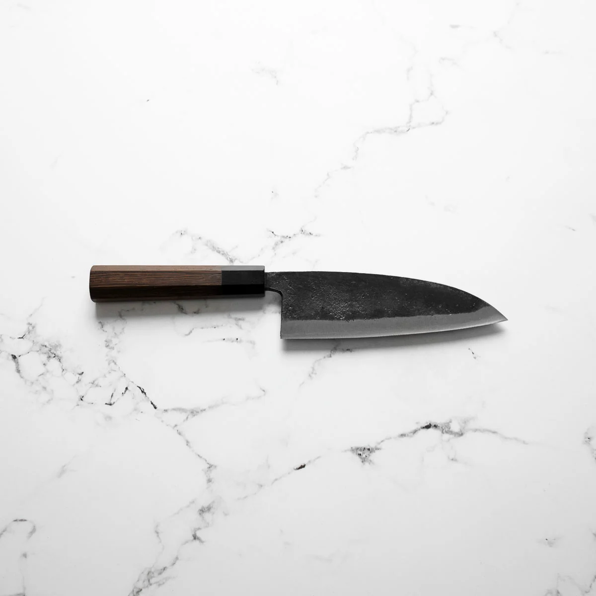 Hatsukokoro Kurokaze Blue 2 Kurouchi Double Bevel Deba 180mm - Image 3