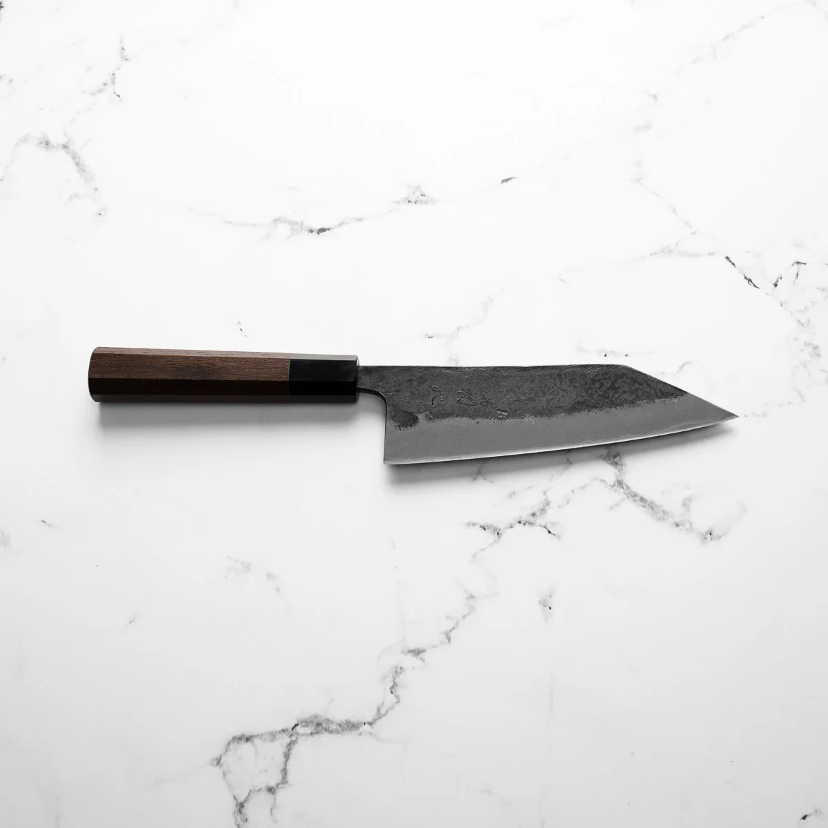 Hatsukokoro Kurokaze Blue 2 Kurouchi Double Bevel Kiritsuke Deba 165mm - Image 4