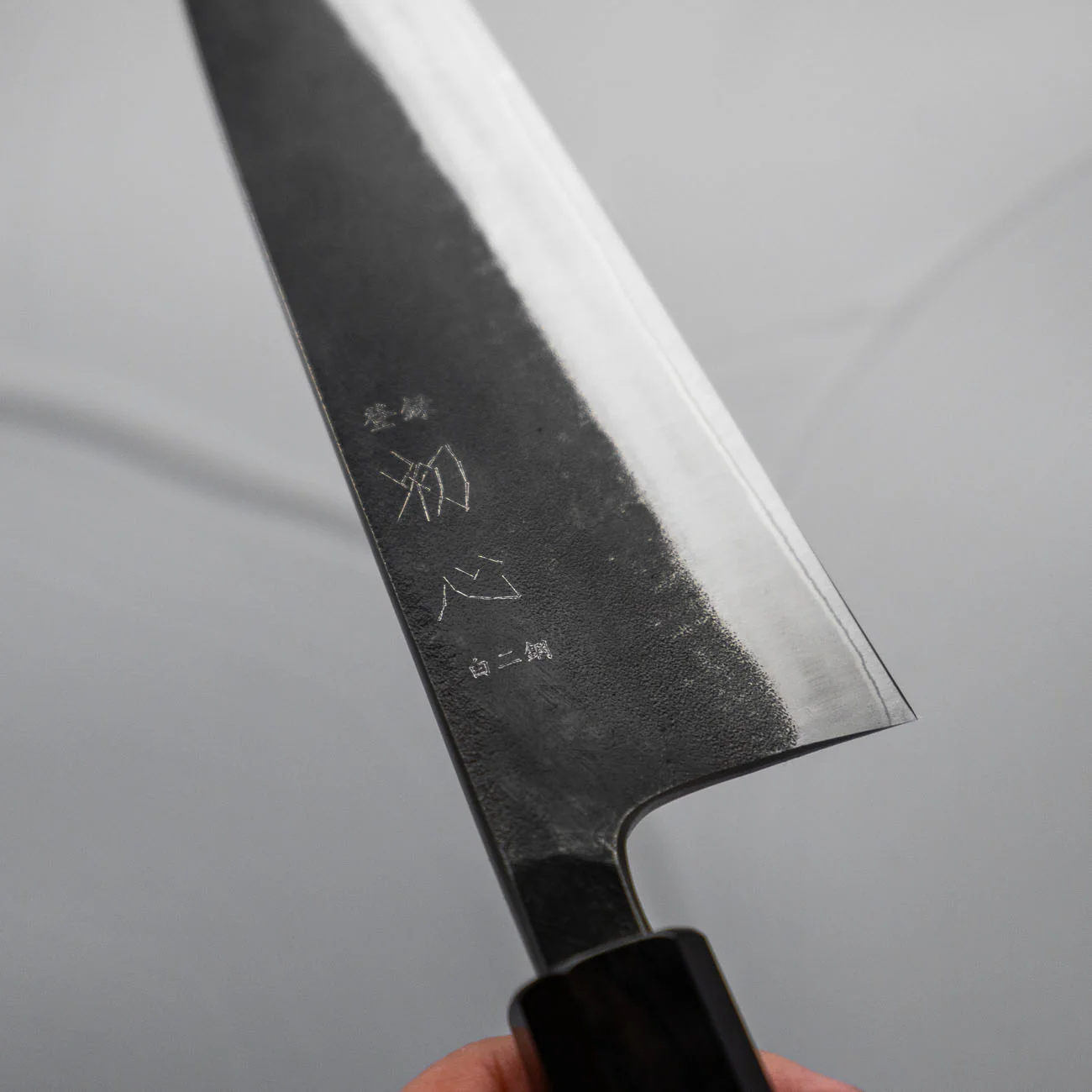 Hatsukokoro Kurokaze White 2 Stainless Clad Gyuto 210mm - Ebony - Image 10