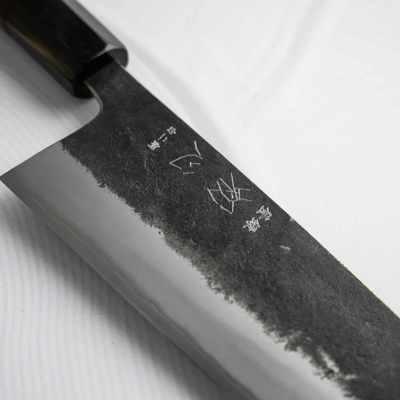 Hatsukokoro Kurokaze White 2 Stainless Clad Gyuto 210mm - Ebony - Image 4