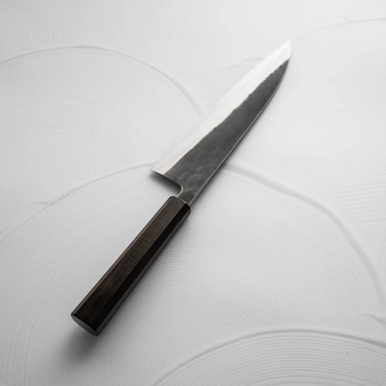 Hatsukokoro Kurokaze White 2 Stainless Clad Gyuto 210mm - Ebony - Image 7