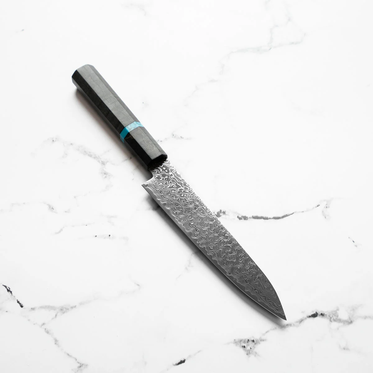 Hatsukokoro Ryuhyo Kurozome SG2 Damascus 2 Knife Set - Maple Turquoise - Image 3
