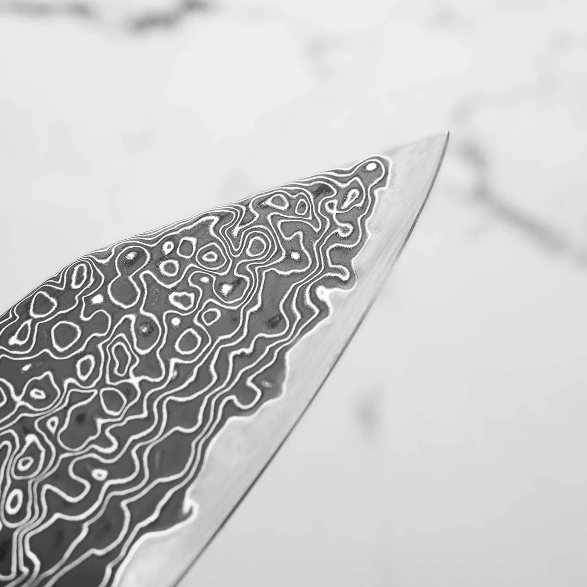 Hatsukokoro Ryuhyo Kurozome SG2 Damascus Bunka 180mm -  Dark Carbon Fibre - Image 7