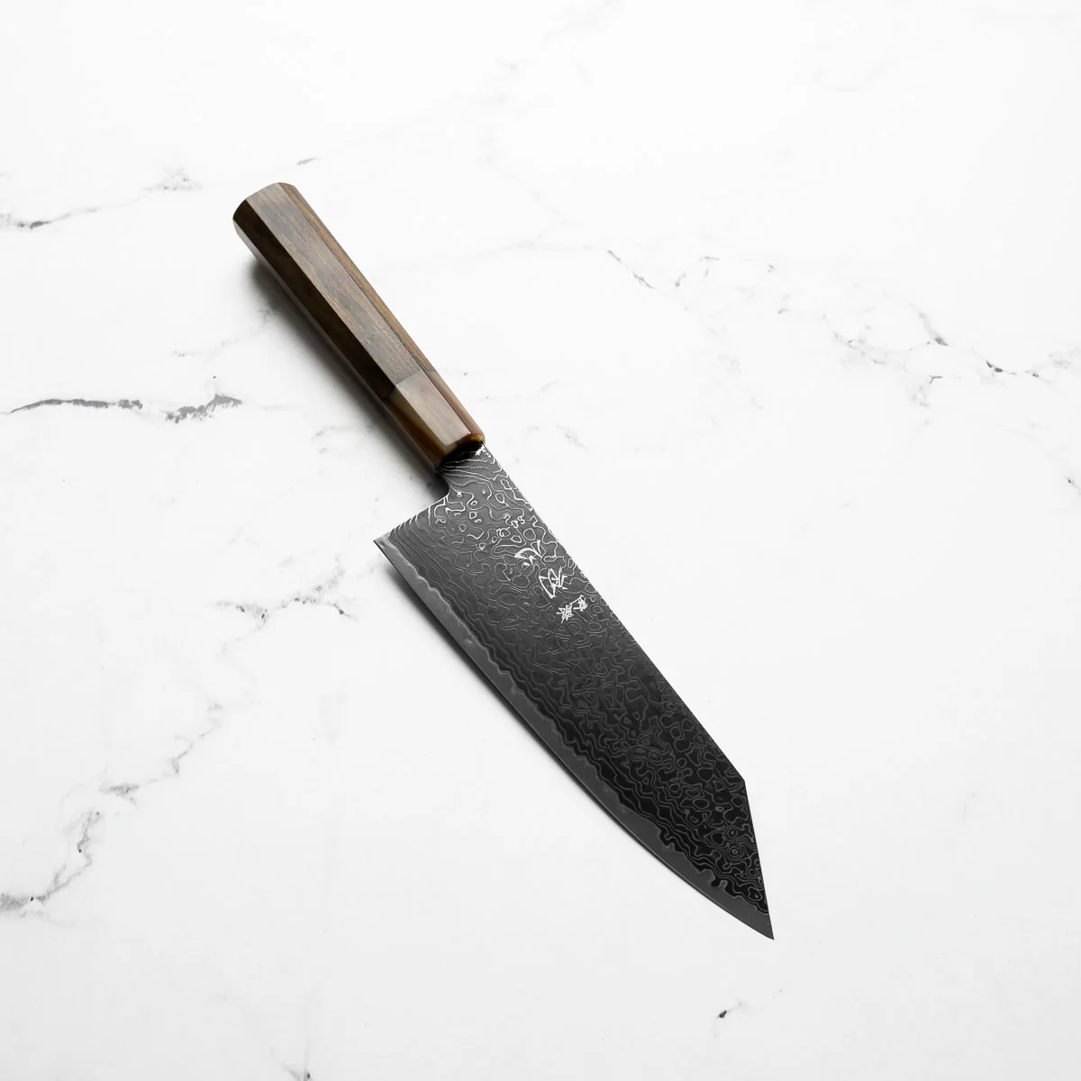 Hatsukokoro Ryuhyo Kurozome SG2 Damascus Bunka 180mm - Persimmon