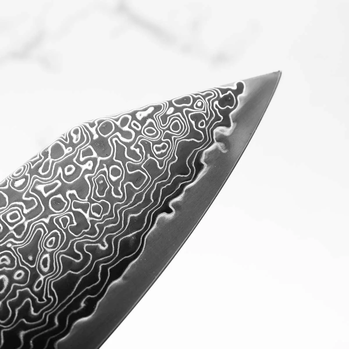 Hatsukokoro Ryuhyo Kurozome SG2 Damascus Bunka 180mm - Sandalwood - Image 6