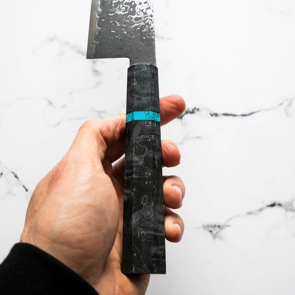 Hatsukokoro Ryuhyo Kurozome SG2 Damascus Gyuto 210mm -  Maple Turquoise - Image 8