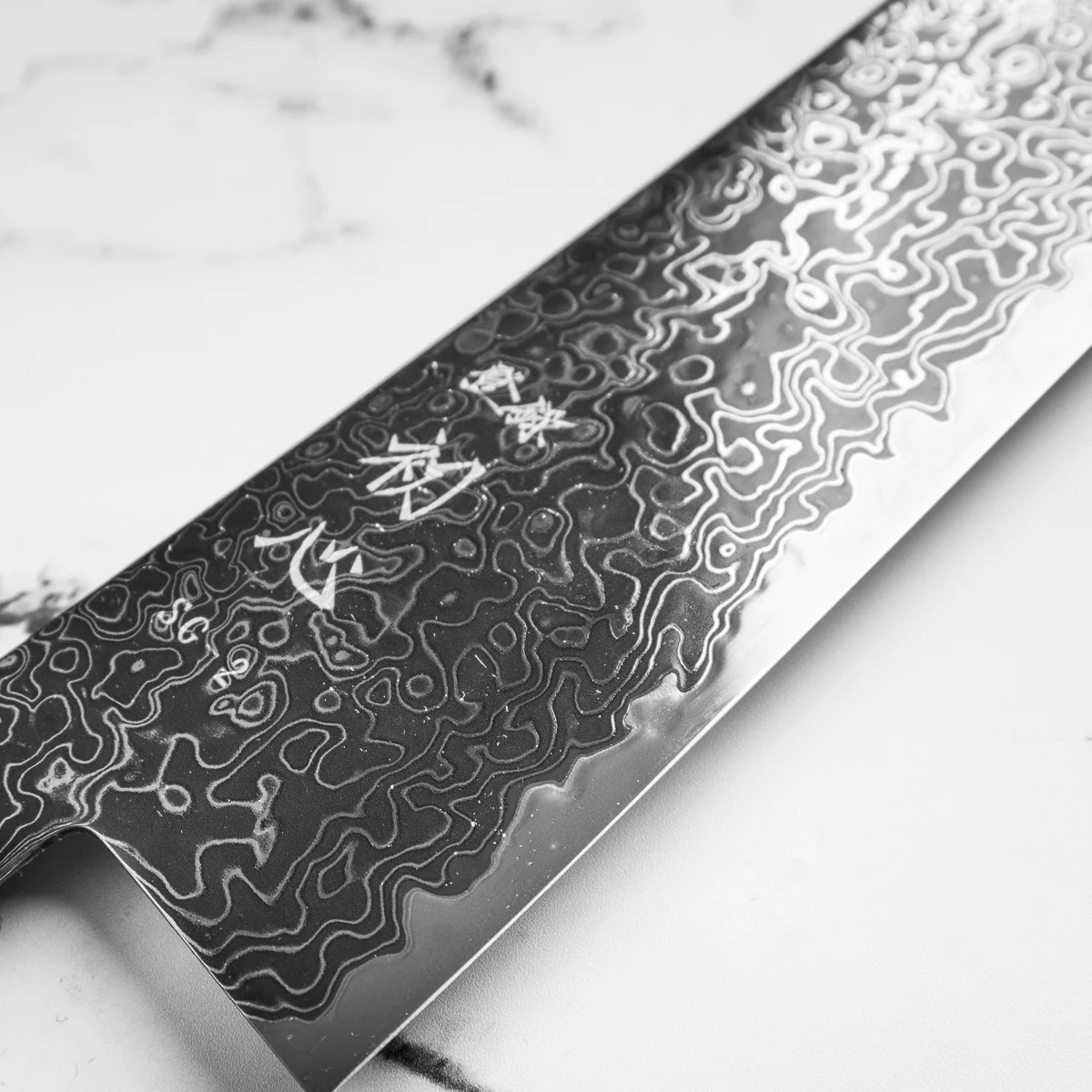 Hatsukokoro Ryuhyo Kurozome SG2 Damascus Gyuto 240mm -  Maple Turquoise - Image 5