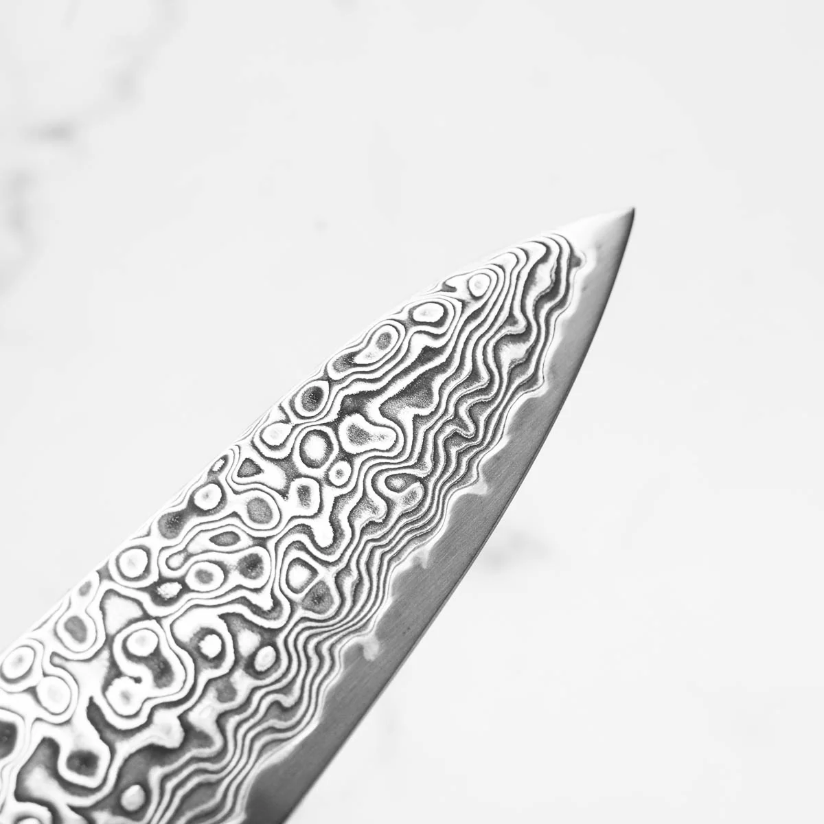 Hatsukokoro Ryuhyo Kurozome SG2 Damascus Petty 150mm - Persimmon - Image 7