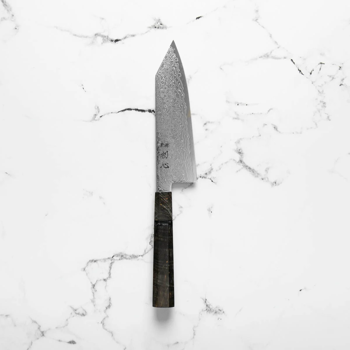 Hatsukokoro Ryuhyo SG2 Damascus Bunka 180mm - Dark Maple - Image 3