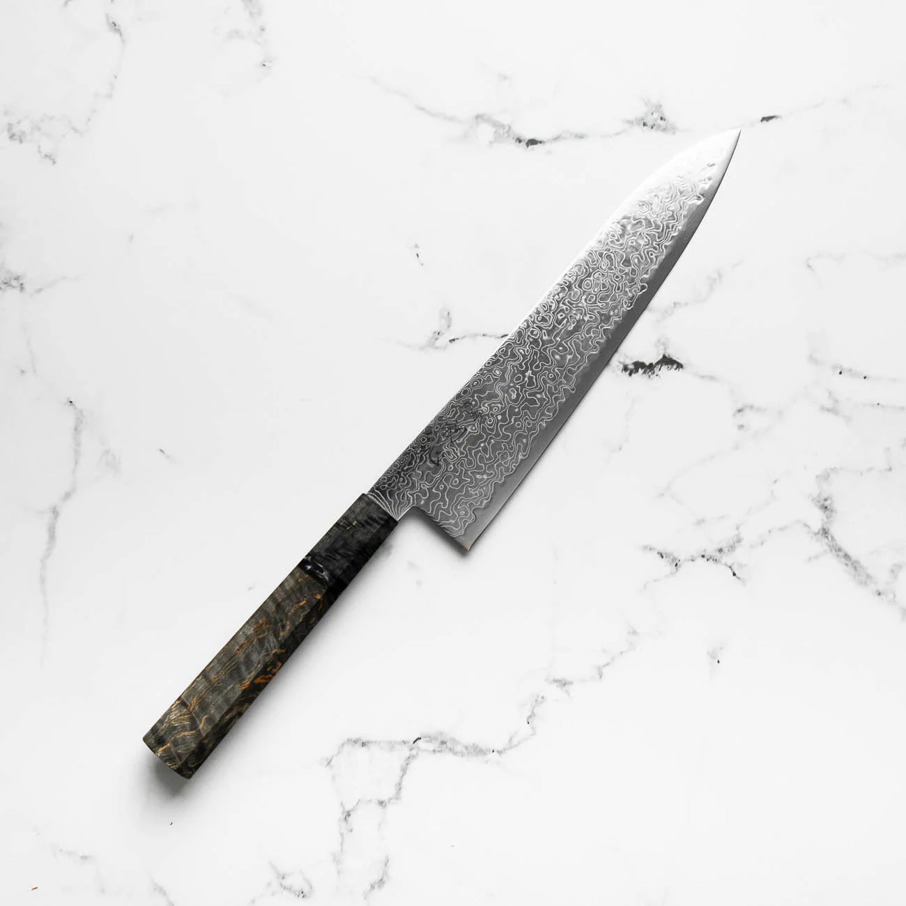 Hatsukokoro Ryuhyo SG2 Damascus Gyuto 210mm -  Dark Maple - Image 2