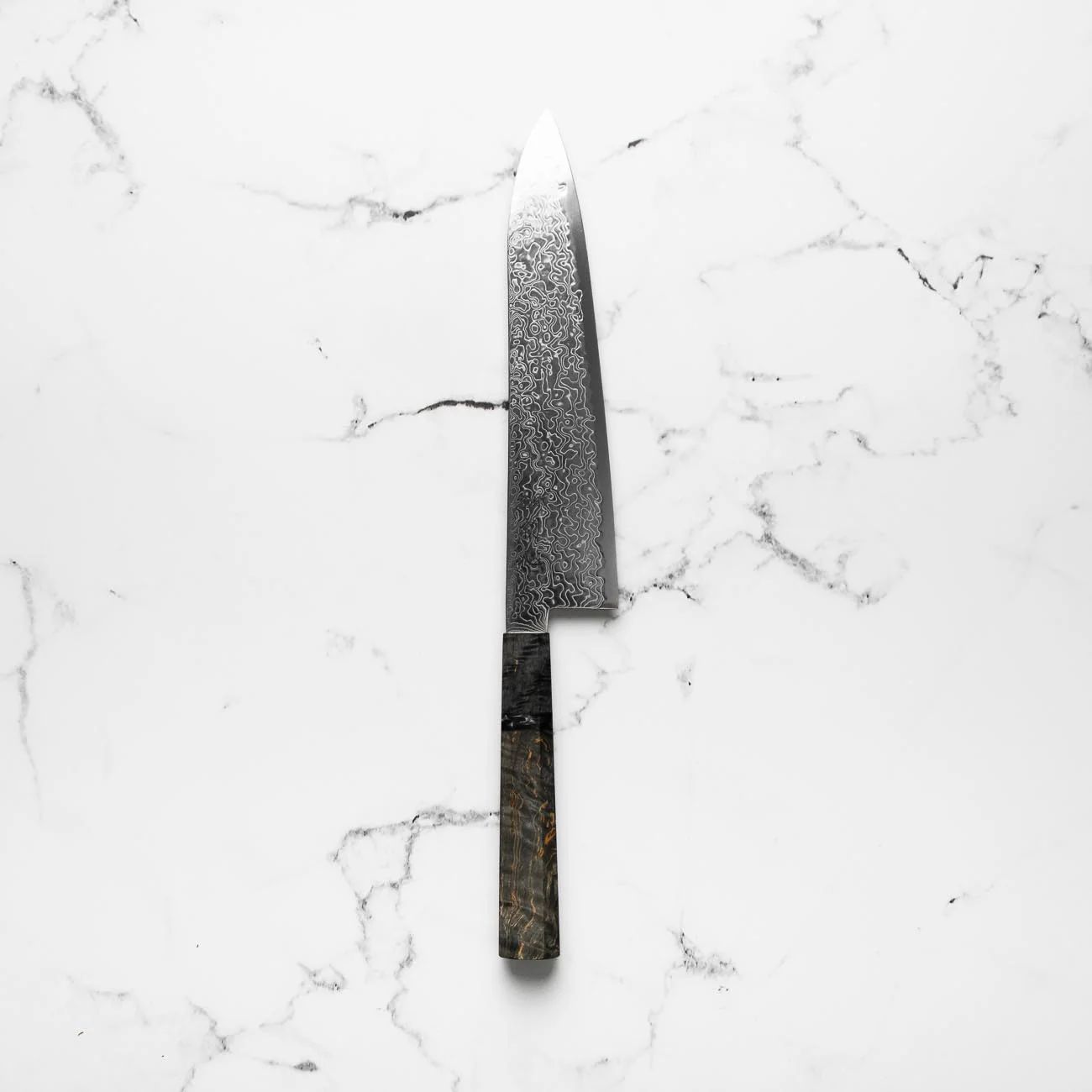 Hatsukokoro Ryuhyo SG2 Damascus Gyuto 210mm -  Dark Maple - Image 3