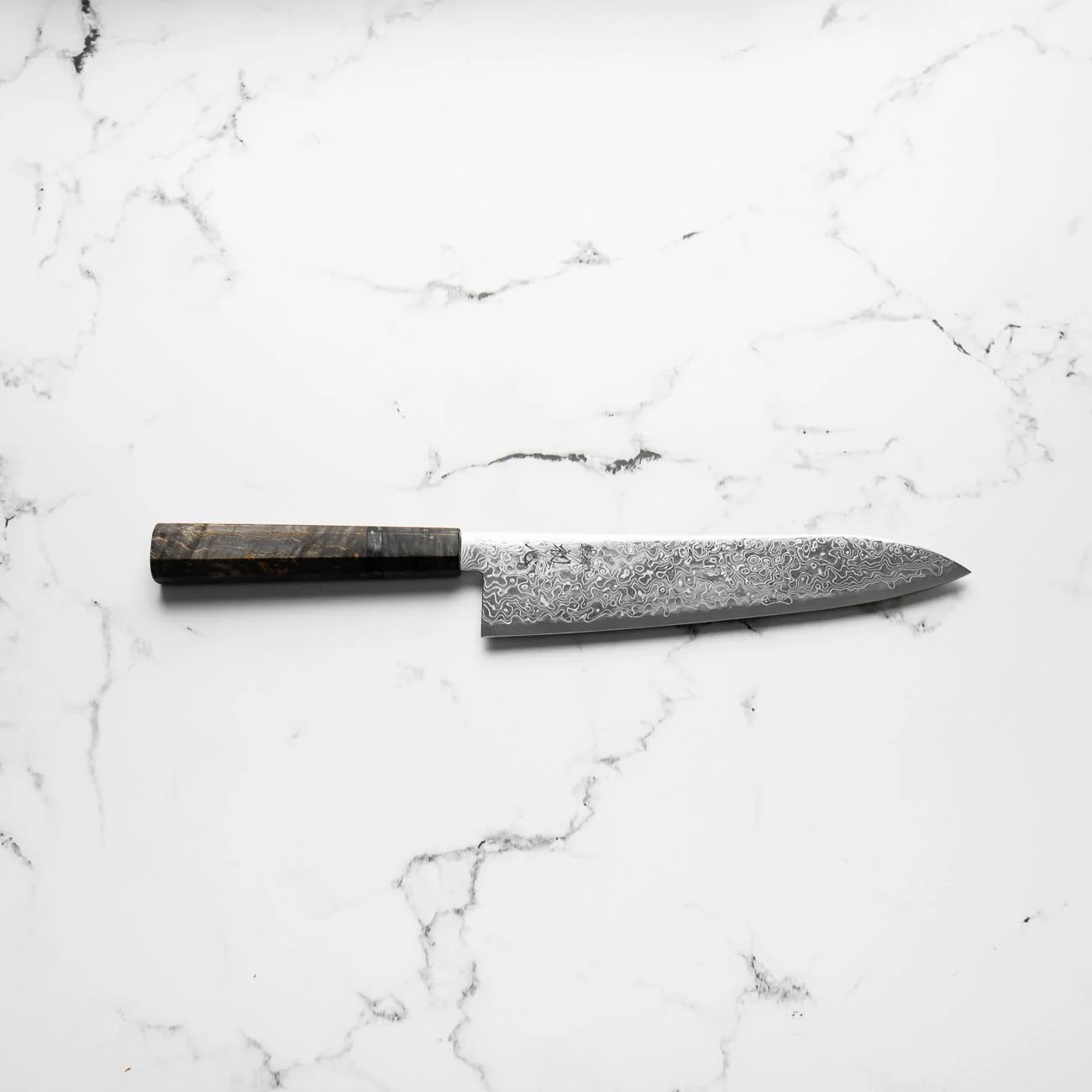 Hatsukokoro Ryuhyo SG2 Damascus Gyuto 210mm -  Dark Maple - Image 4