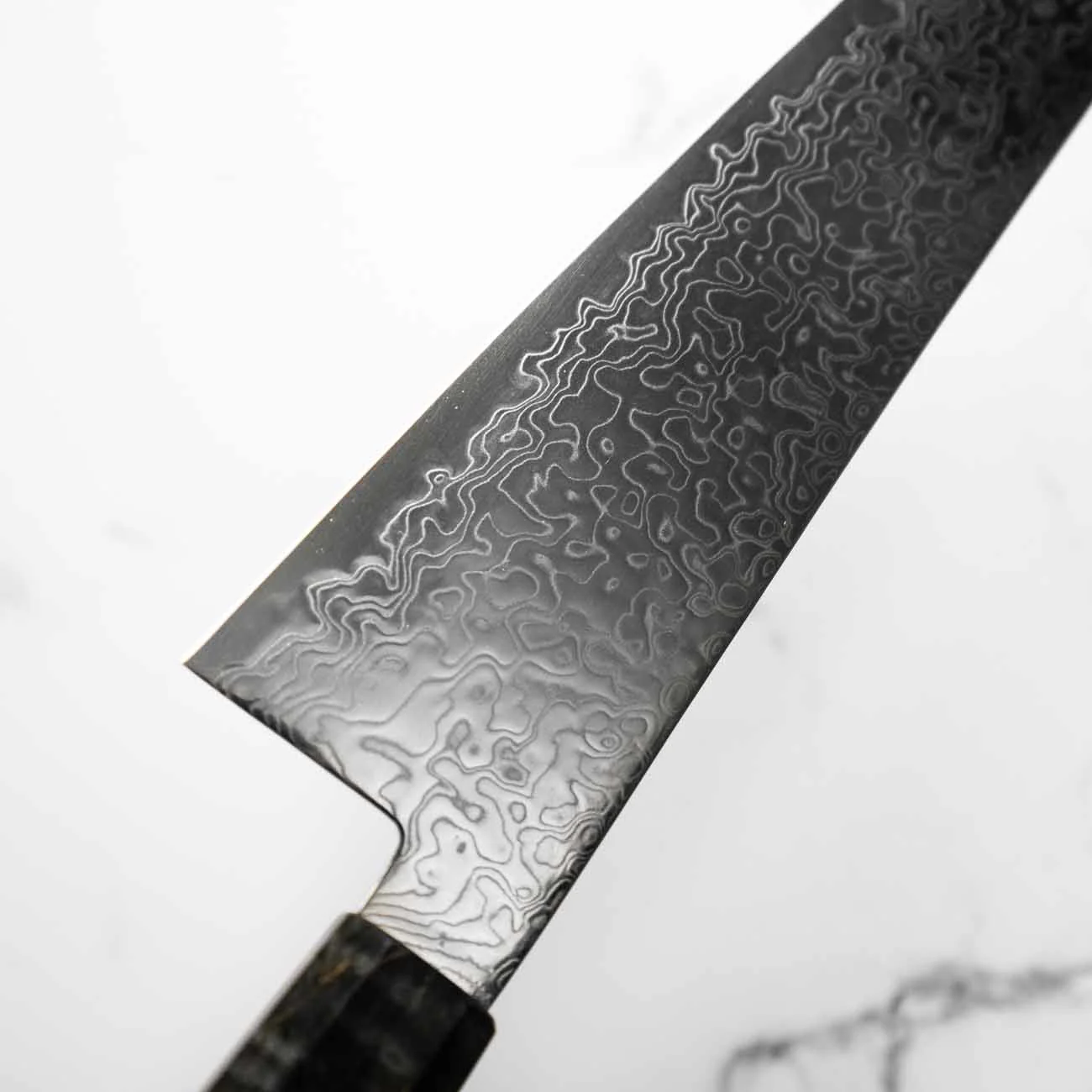 Hatsukokoro Ryuhyo SG2 Damascus Gyuto 210mm -  Dark Maple - Image 6