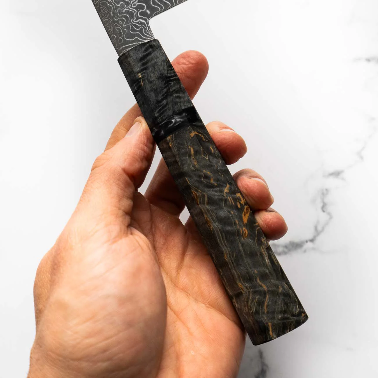 Hatsukokoro Ryuhyo SG2 Damascus Gyuto 210mm -  Dark Maple - Image 9