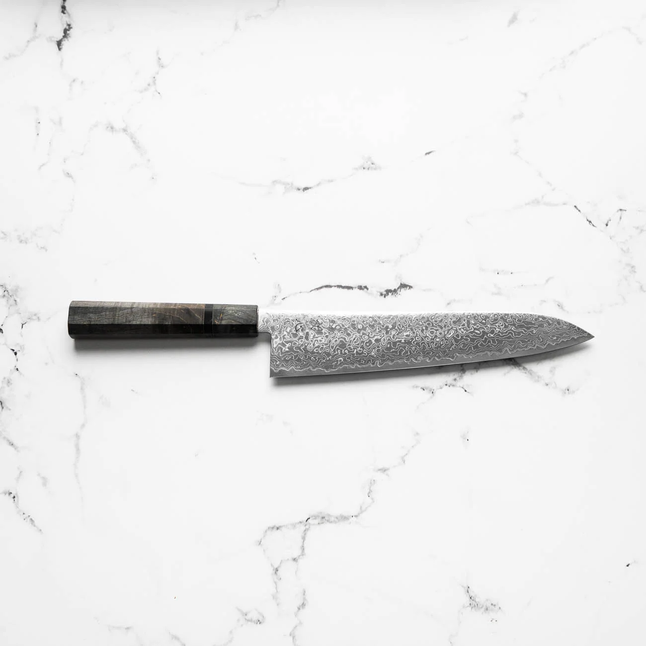 Hatsukokoro Ryuhyo SG2 Damascus Gyuto 240mm - Dark Maple - Image 3