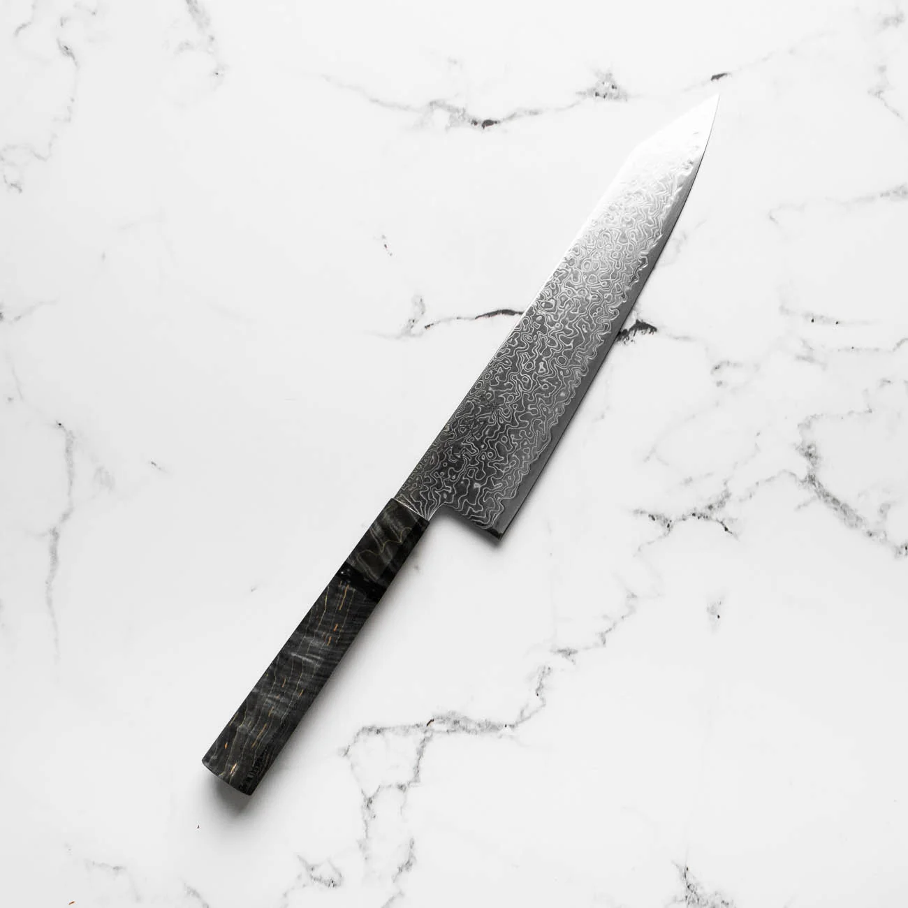 Hatsukokoro Ryuhyo SG2 Damascus Kiritsuke Gyuto 210mm -  Dark Maple - Image 2