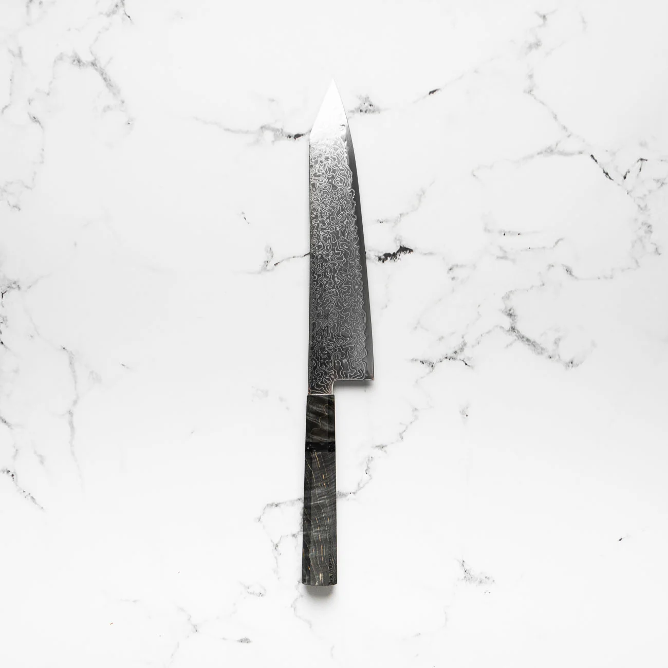 Hatsukokoro Ryuhyo SG2 Damascus Kiritsuke Gyuto 210mm -  Dark Maple - Image 3
