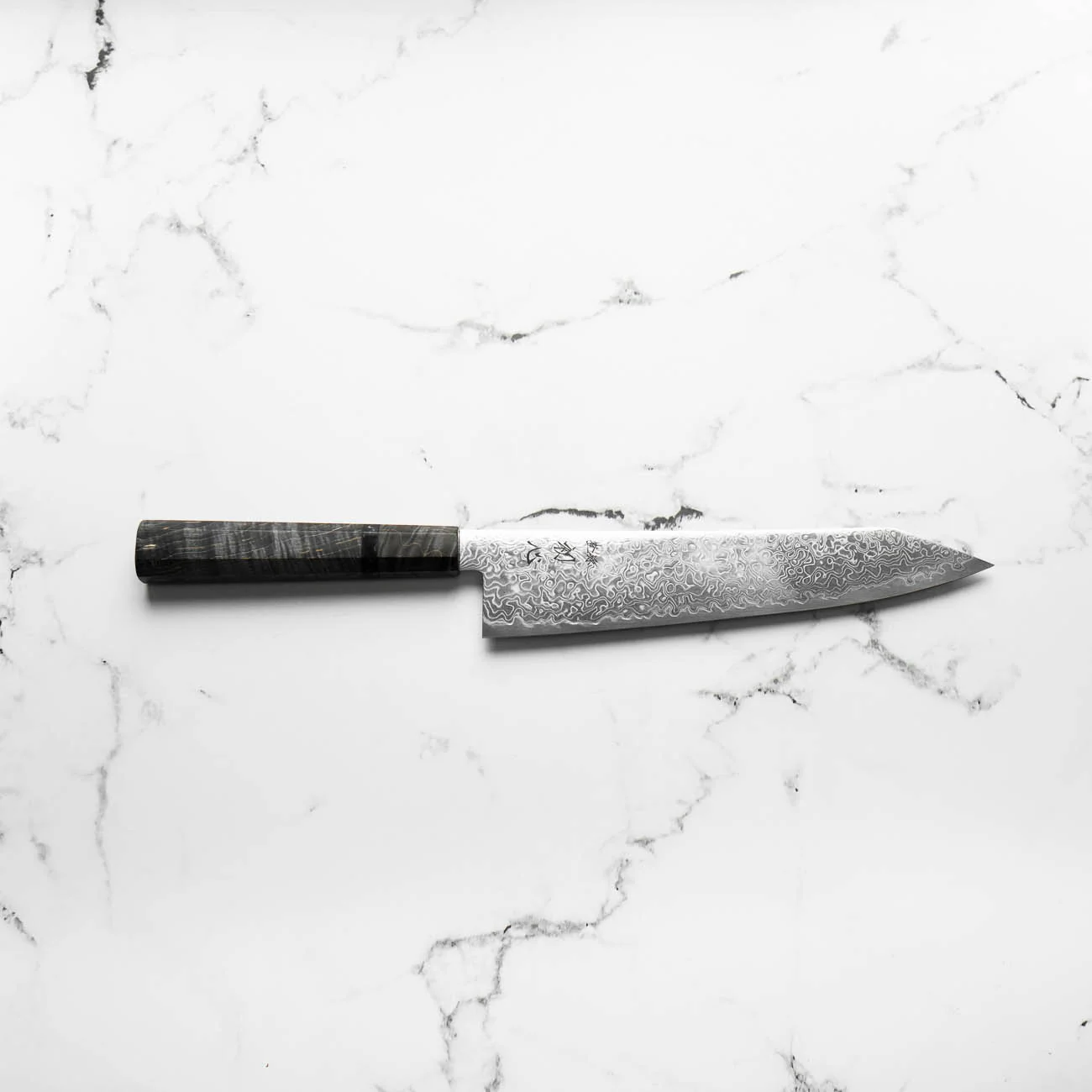Hatsukokoro Ryuhyo SG2 Damascus Kiritsuke Gyuto 210mm -  Dark Maple - Image 4