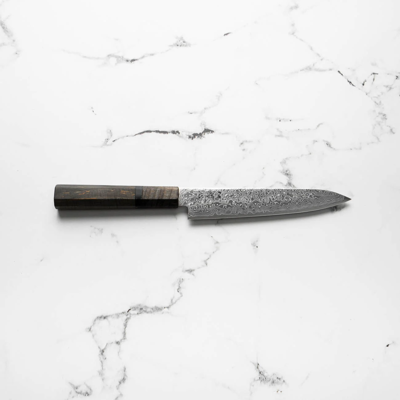 Hatsukokoro Ryuhyo SG2 Damascus Petty 150mm - Dark Maple - Image 4