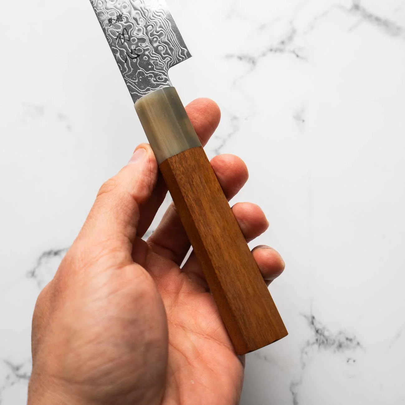 Hatsukokoro Ryuhyo SG2 Damascus Petty 150mm - Quince - Image 6
