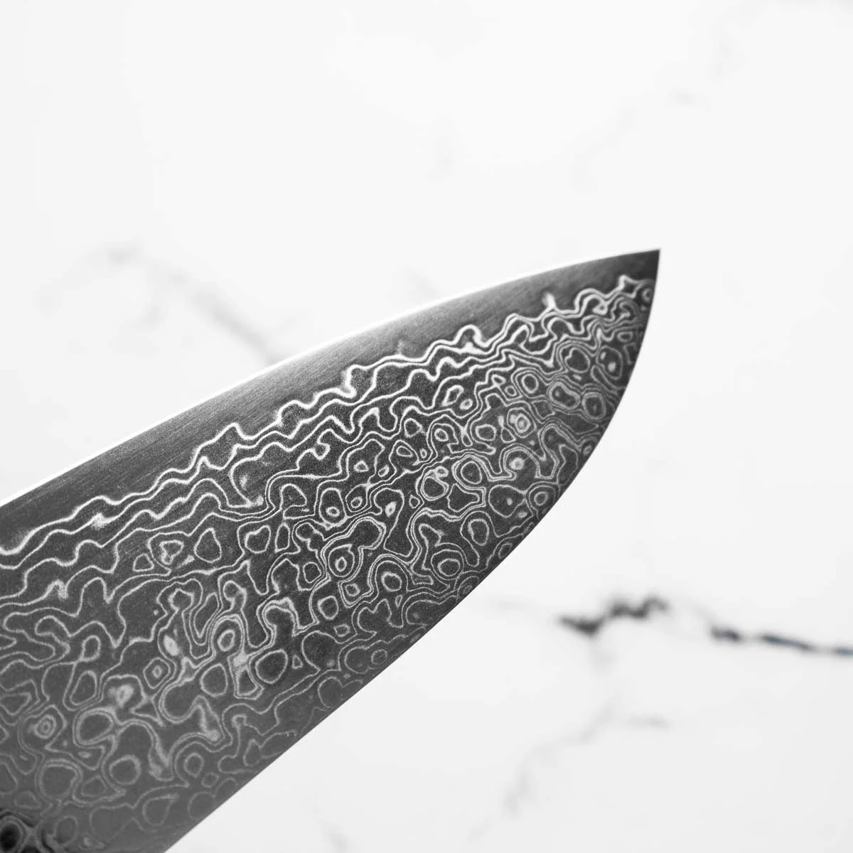 Hatsukokoro Ryuhyo SG2 Damascus Santoku 180mm -  Dark Maple - Image 5