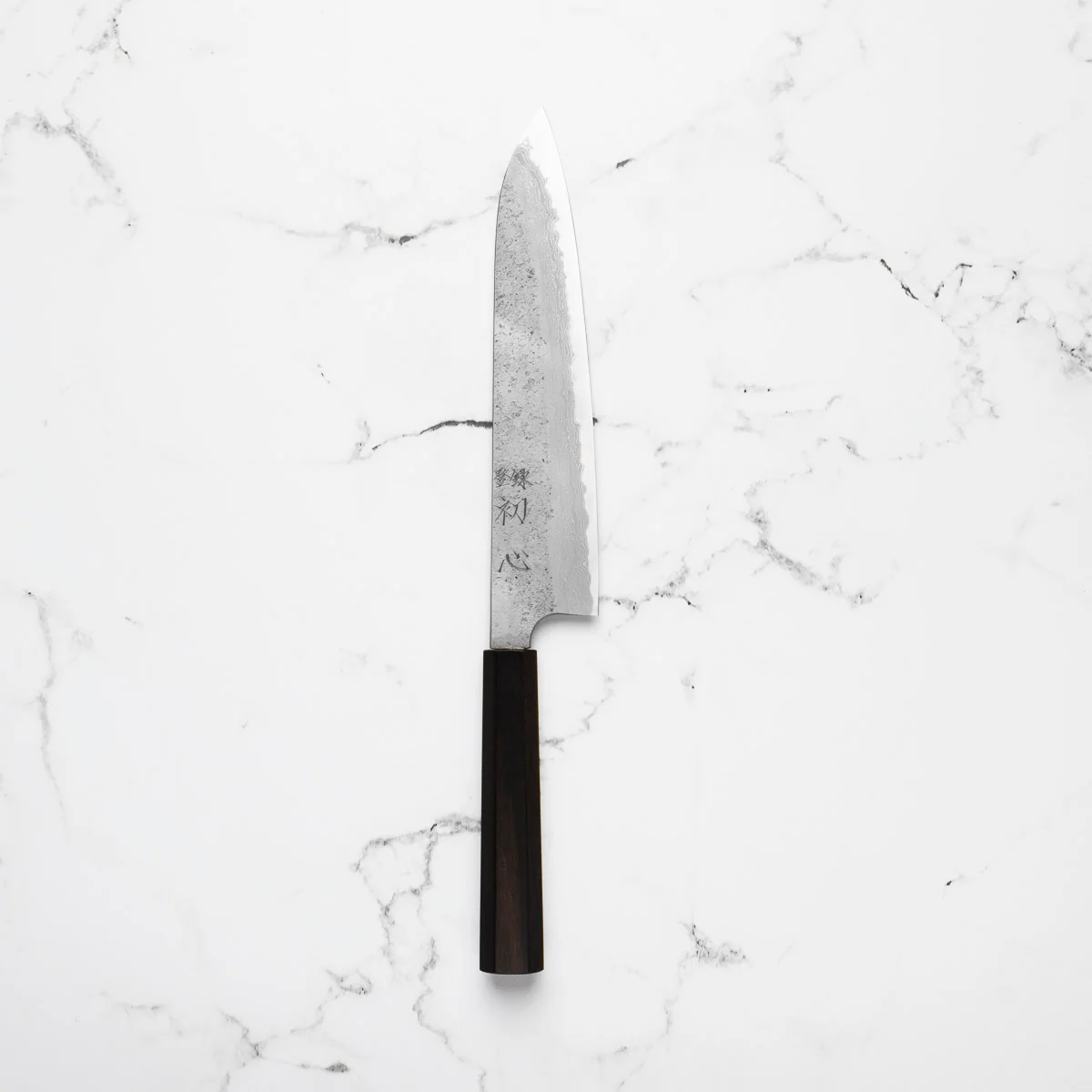 Hatsukokoro Ryusui Blue 2 Damascus Gyuto 240mm - Ebony - Image 3