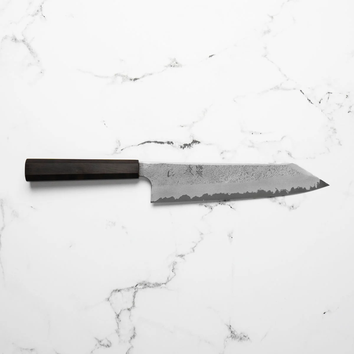 Hatsukokoro Ryusui Blue 2 Damascus Kiritsuke Gyuto 240mm - Ebony - Image 10