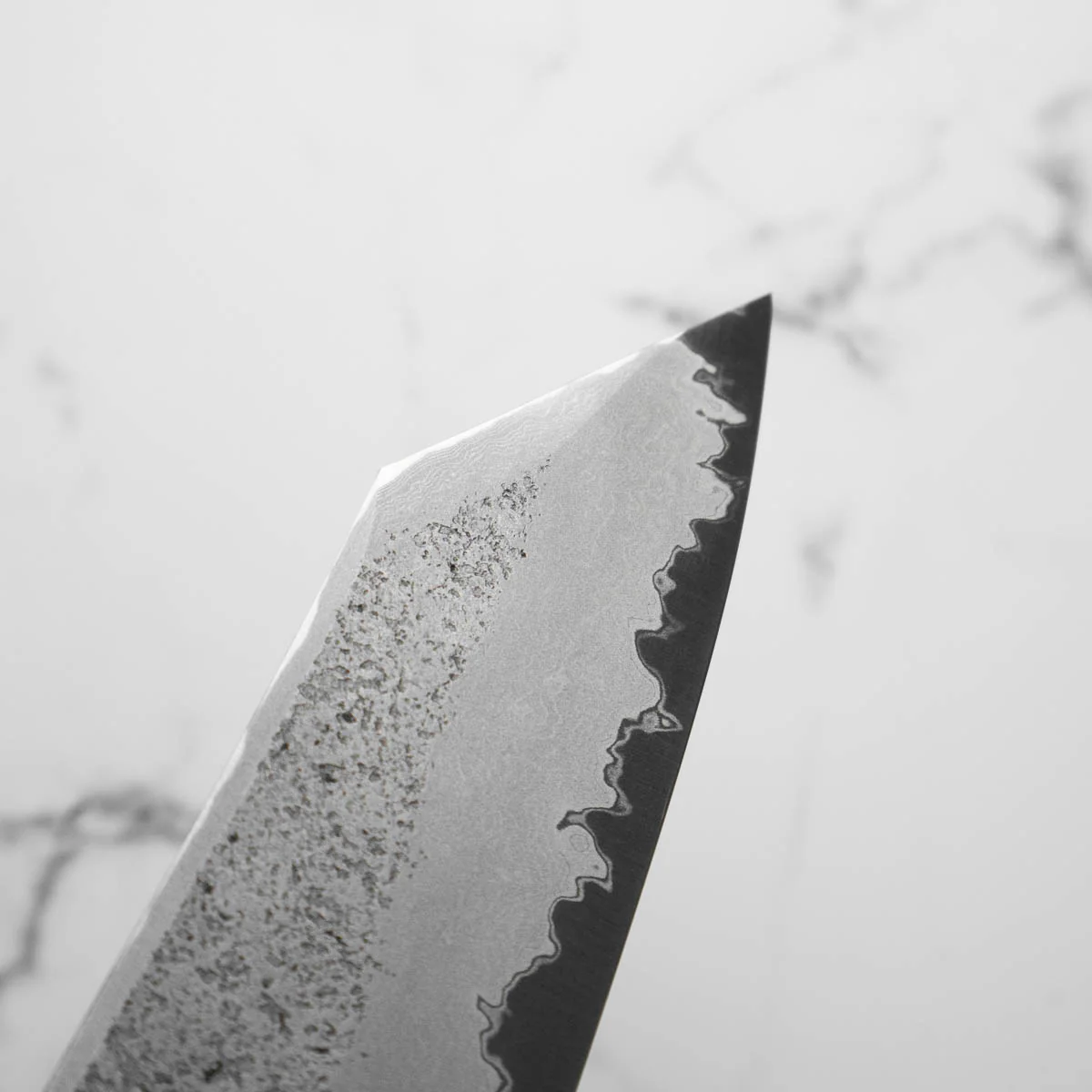 Hatsukokoro Ryusui Blue 2 Damascus Kiritsuke Gyuto 240mm - Ebony - Image 11