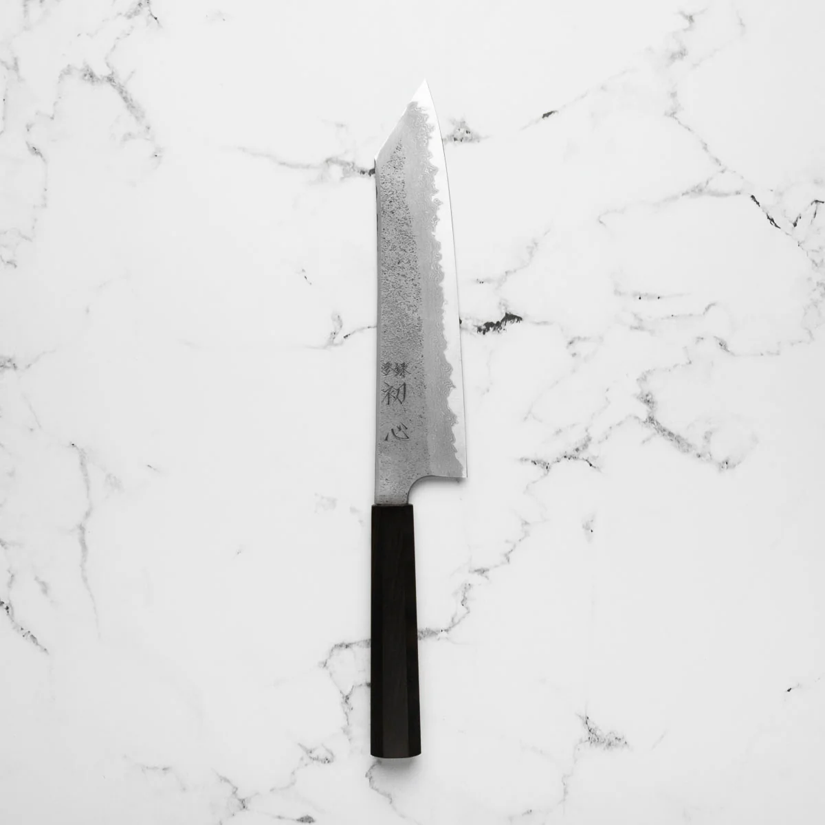 Hatsukokoro Ryusui Blue 2 Damascus Kiritsuke Gyuto 240mm - Ebony - Image 3